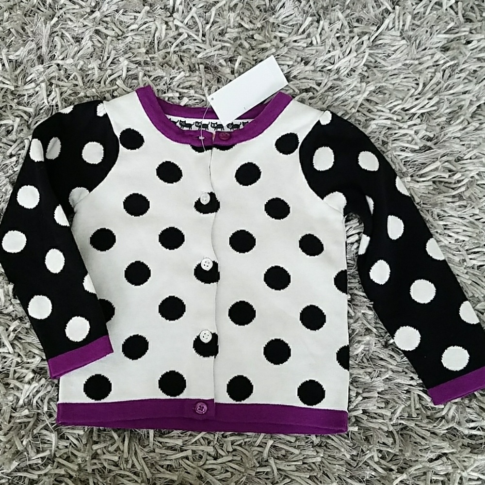 Girls Black, White & Purple Sweater.  size 3T, NWT